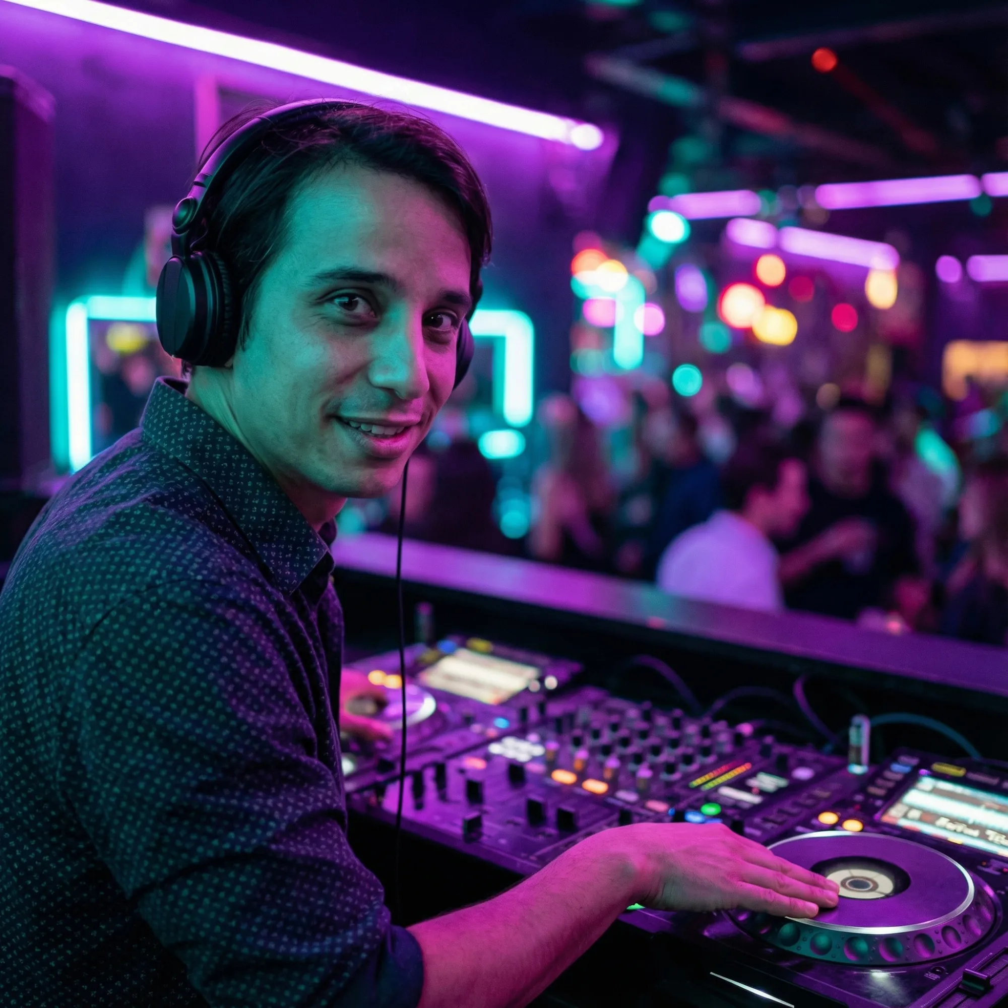 AI generated DJ nightclub portrait