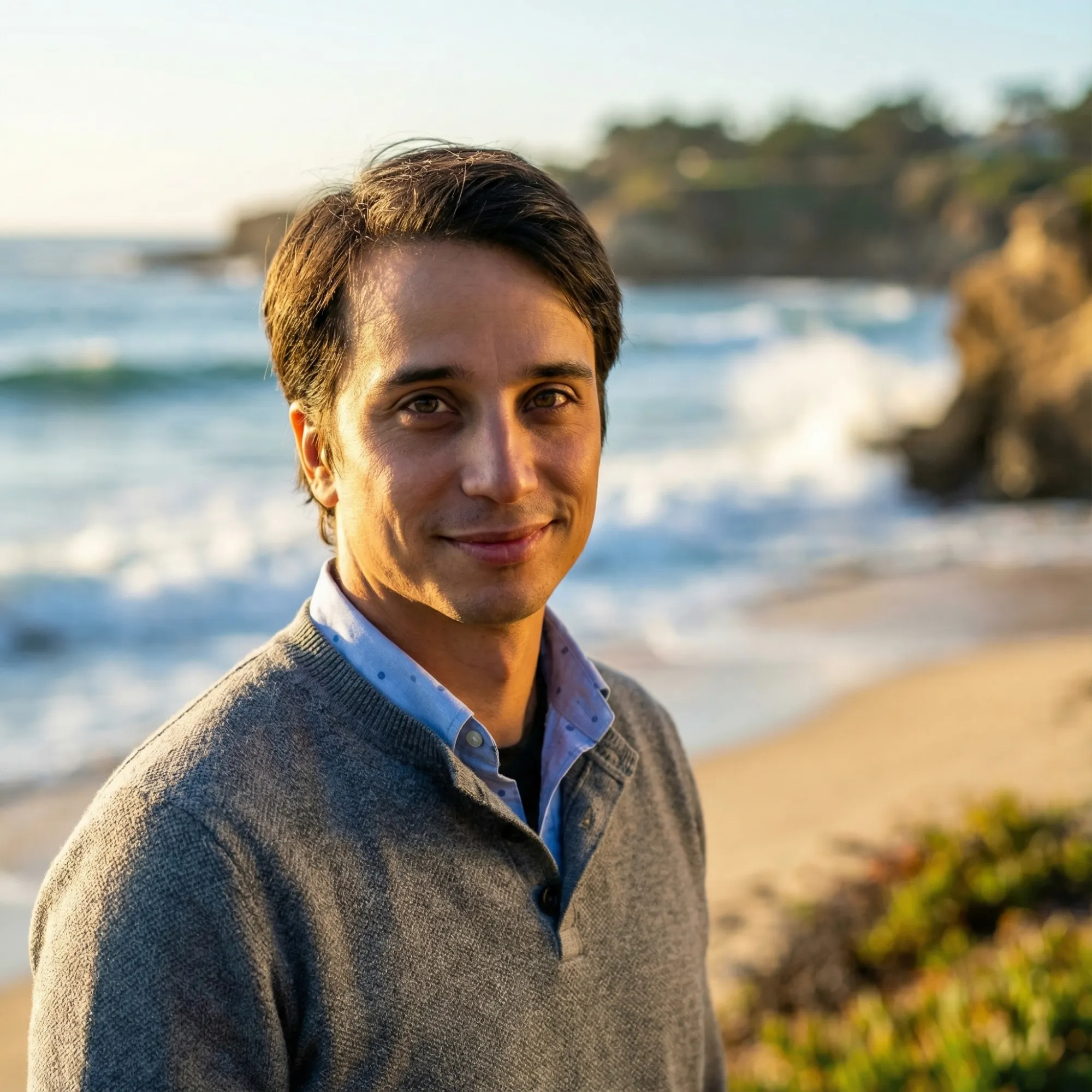 AI generated coastal beach portrait