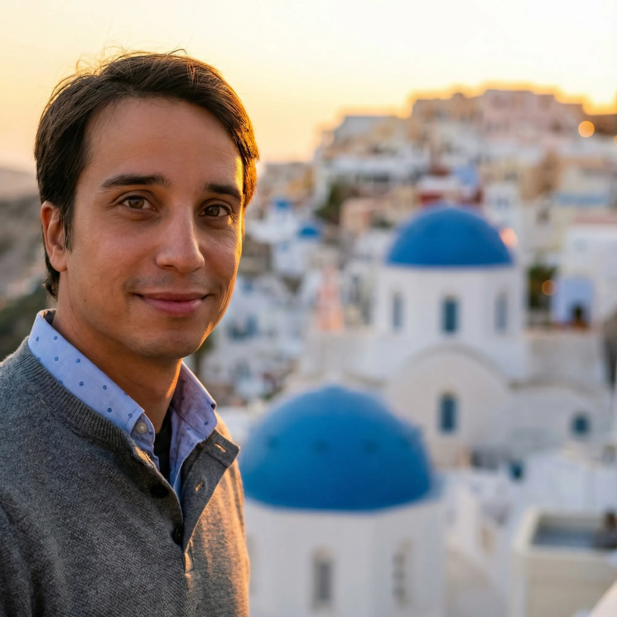 AI generated Santorini portrait