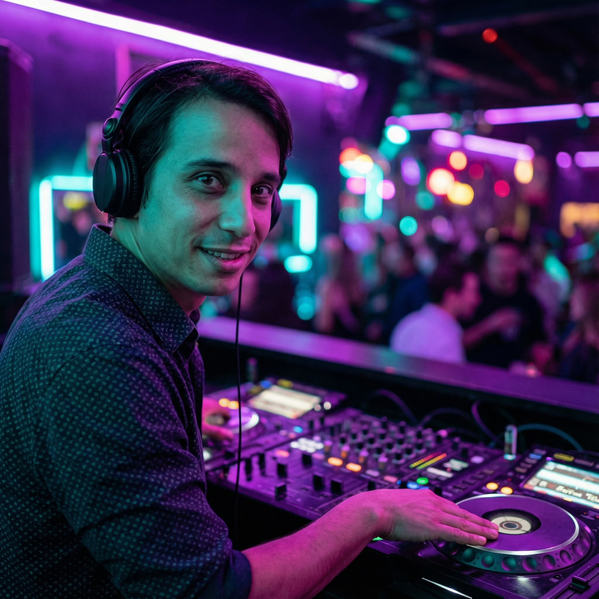 AI generated DJ nightclub portrait