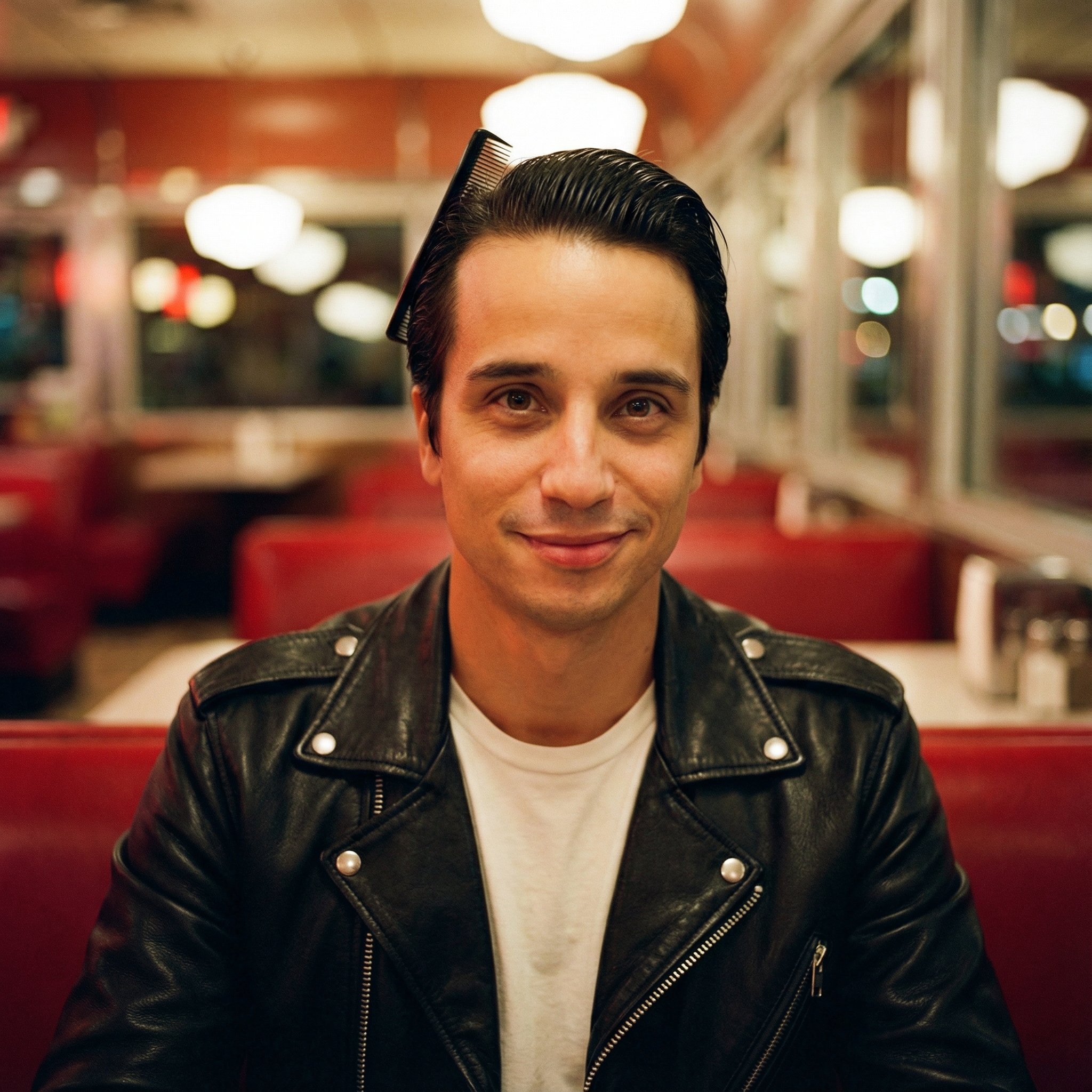 AI generated 1950s greaser portrait