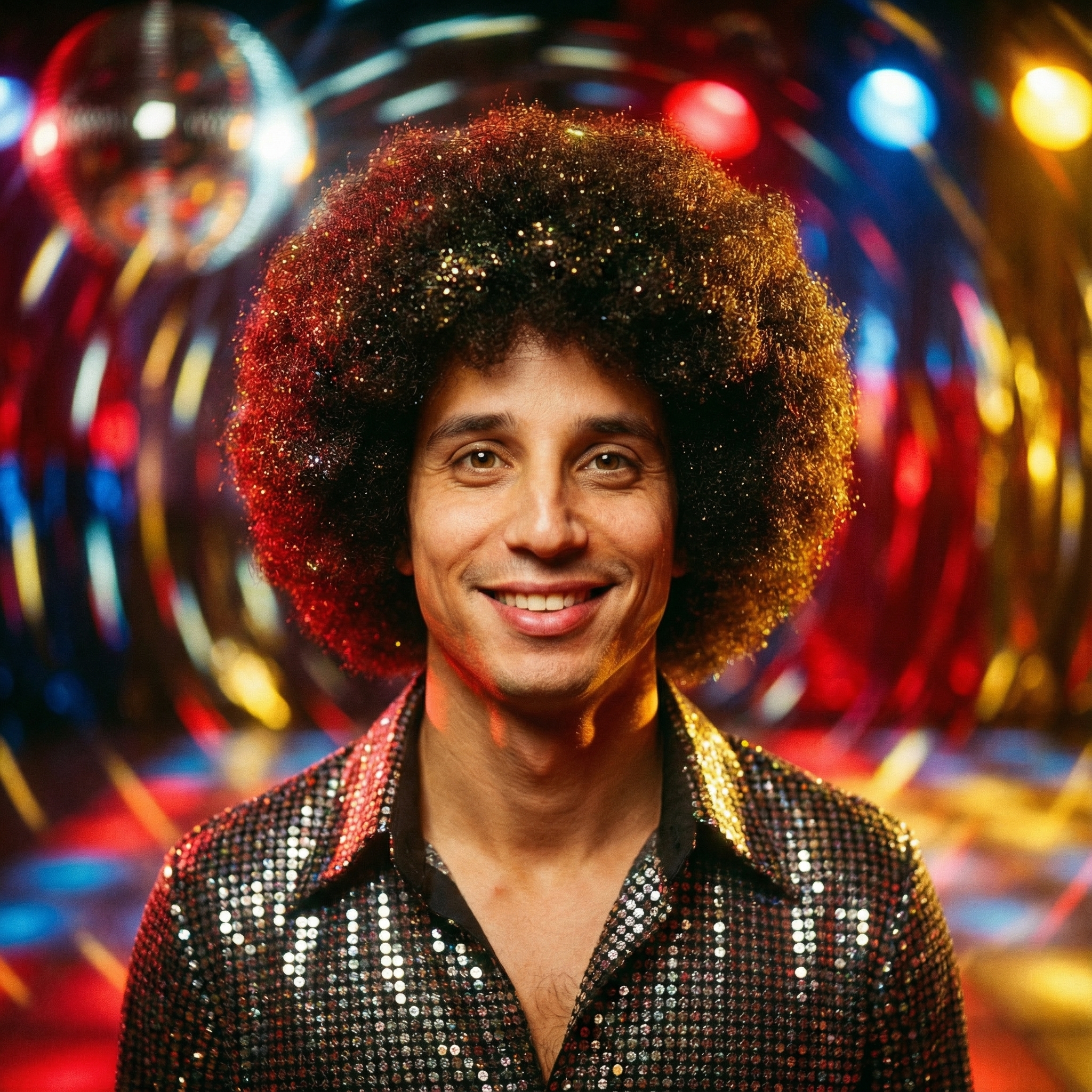 AI generated 1970s disco portrait